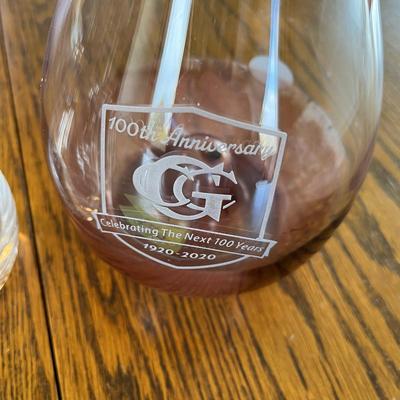 Greeley Country Club Wine Carafe & tumblers.