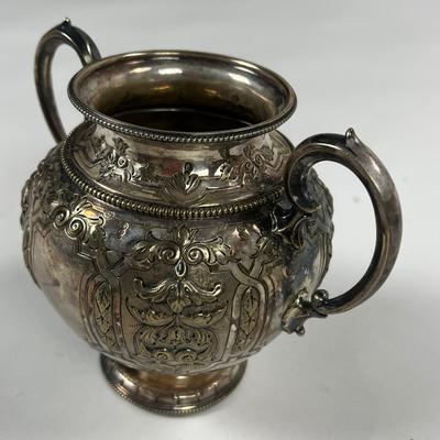 1432 Antique Victorian Silver Plate Tea Set of 6