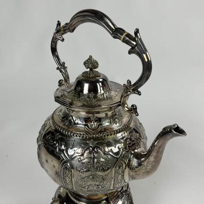 1432 Antique Victorian Silver Plate Tea Set of 6