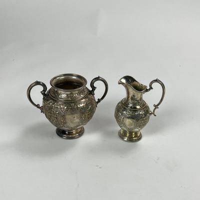 1432 Antique Victorian Silver Plate Tea Set of 6