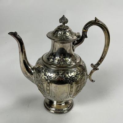 1432 Antique Victorian Silver Plate Tea Set of 6