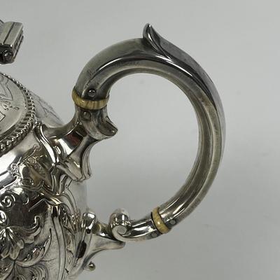 1432 Antique Victorian Silver Plate Tea Set of 6