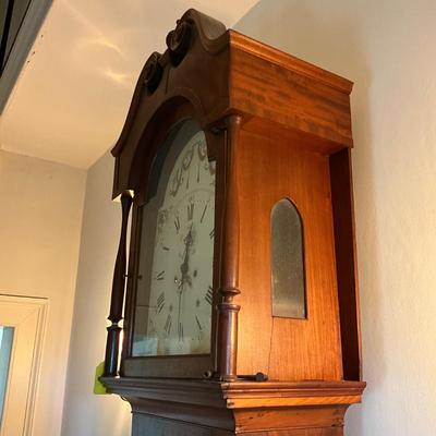 1442 Antique Mahogany Tall Case Grandfather Clock