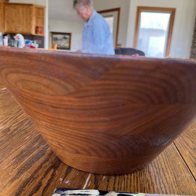 Wooden Salad Bowl and Fork + Spoon