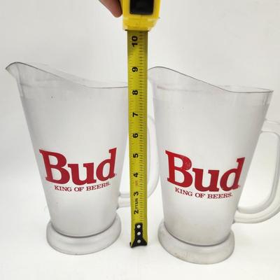BUDWEISER "BUD" PLASTIC BEER PITCHERS