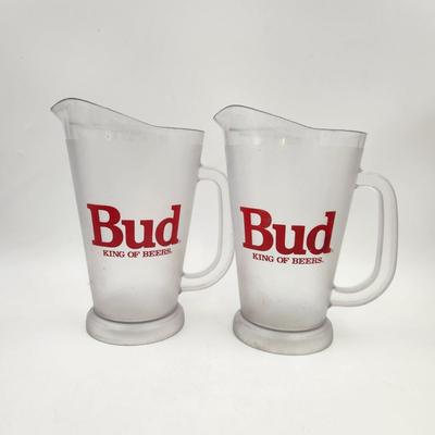 BUDWEISER "BUD" PLASTIC BEER PITCHERS