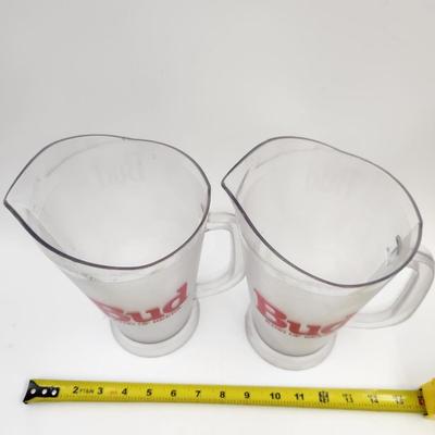BUDWEISER "BUD" PLASTIC BEER PITCHERS