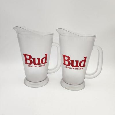 BUDWEISER "BUD" PLASTIC BEER PITCHERS