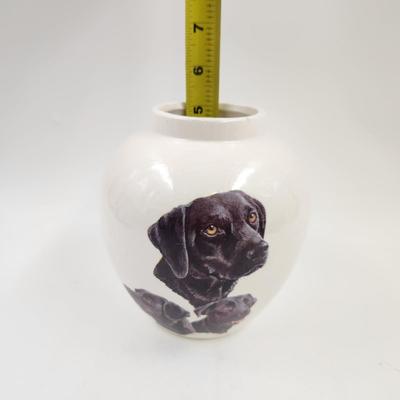 SIGNED HOLLAND MOLD BLACK DOG URN
