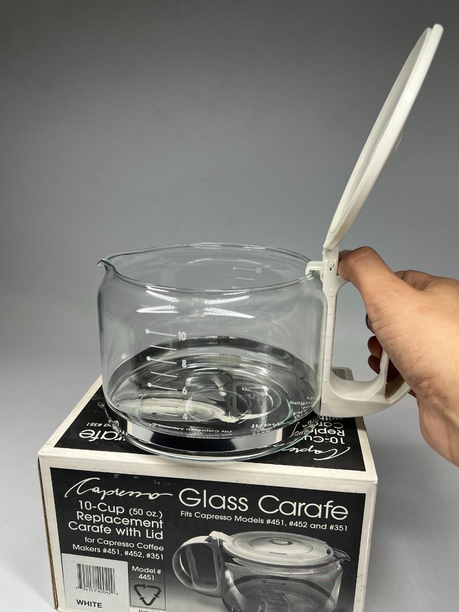 New Capresso 10Cup Replacement Glass & Plastic Carafe with Lid