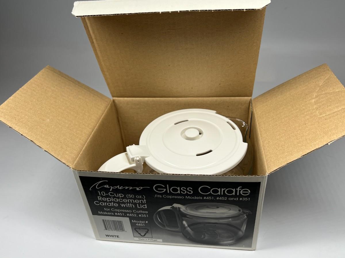 New Capresso 10Cup Replacement Glass & Plastic Carafe with Lid