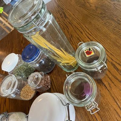 Lot of Glass canisters