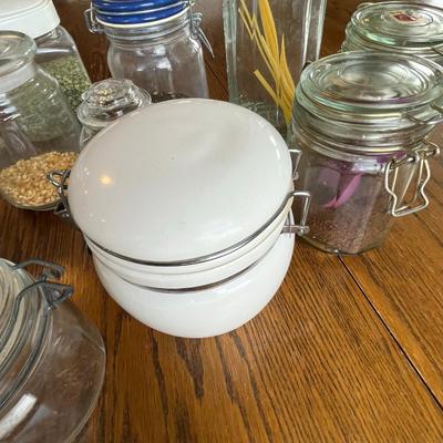 Lot of Glass canisters