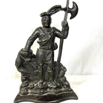 1445 Antique Scotsman Cast Iron Doorstop "Robert the Bruce"
