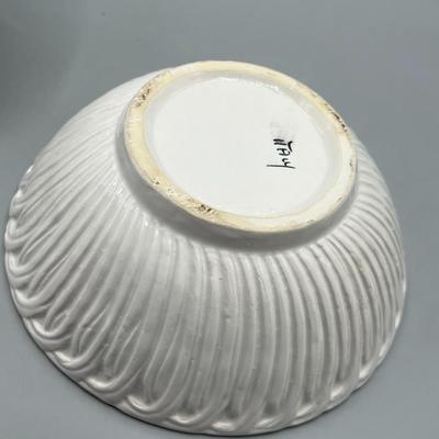 Vintage Italian White Porcelain Trinket Bowl Dove Handle Lid