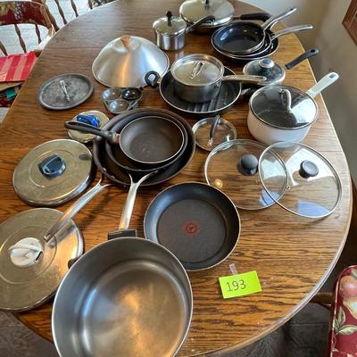 Large lot of skillets + Pots & pans