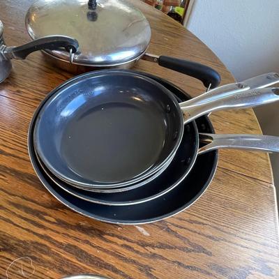 Large lot of skillets + Pots & pans
