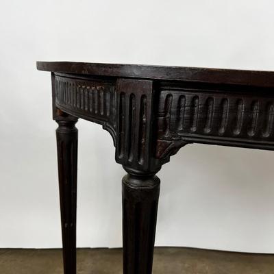 1433 Antique Hand Carved Demi-Lune Console Table