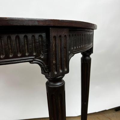 1433 Antique Hand Carved Demi-Lune Console Table