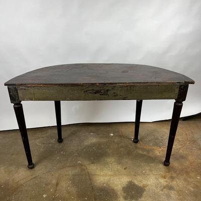1433 Antique Hand Carved Demi-Lune Console Table