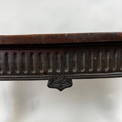 1433 Antique Hand Carved Demi-Lune Console Table