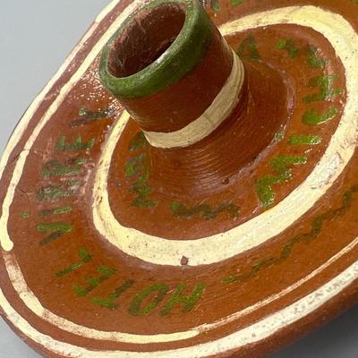 Vintage Folk Handmade Clay Pottery Hotel Virrey de Mendoza Morelia MichoacÃ¡n Candle Holder