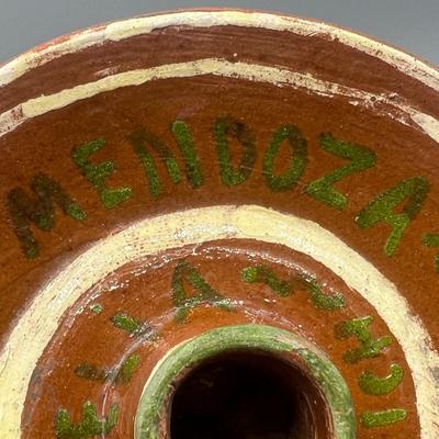 Vintage Folk Handmade Clay Pottery Hotel Virrey de Mendoza Morelia MichoacÃ¡n Candle Holder