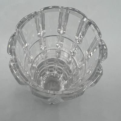 Vintage Square Mid Century Crystal Glass Bud Flower Vase