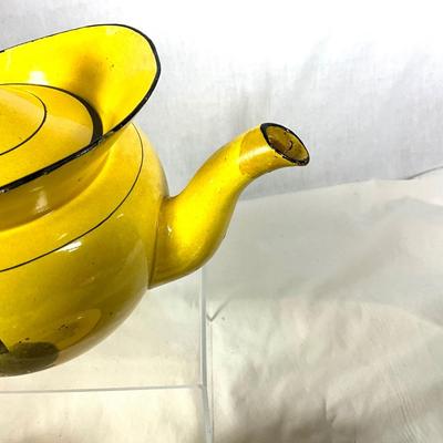 1447 Set of Antique English Staffordshire Pearlware Pottery Canary Yellow Tea Wares