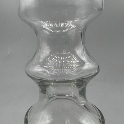 Retro Mid Century Modern Art Deco Curvy Glass Flower Bud Vase