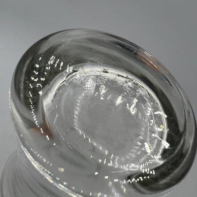 Retro Clear Glass MCM Decorative Odd Shape Flower Vase