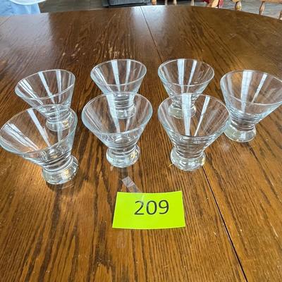 Set of cone shaped old fashion glasses