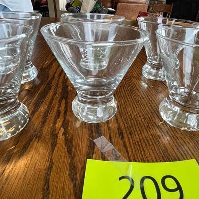 Set of cone shaped old fashion glasses