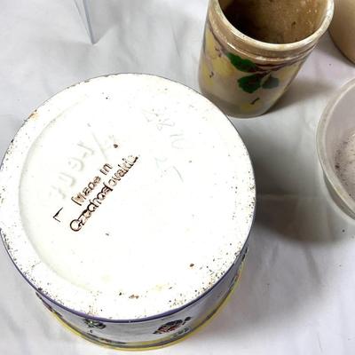 1449 Lot of Vintage Flower Pots, Vase, and Crock