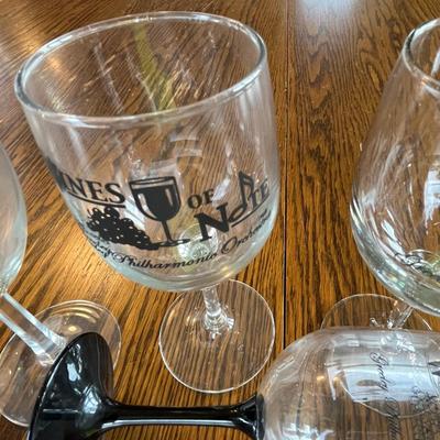 Lot of advertising wine glasses