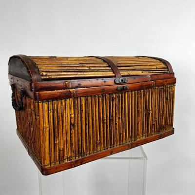 1458 Vintage Bamboo & Rattan Chest