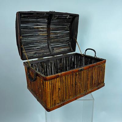 1458 Vintage Bamboo & Rattan Chest