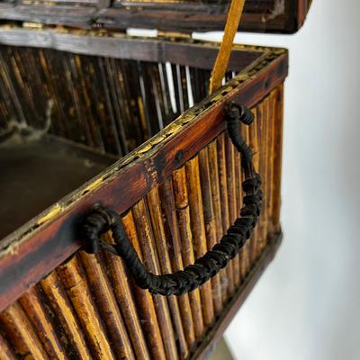 1458 Vintage Bamboo & Rattan Chest
