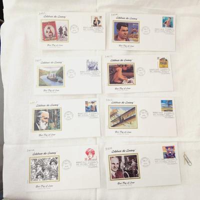 8 PC - FIRST DAY ISSUE STAMPS - CELEBRATE THE CENTURY - #2