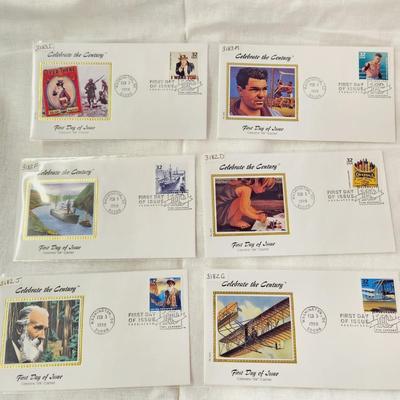 8 PC - FIRST DAY ISSUE STAMPS - CELEBRATE THE CENTURY - #2