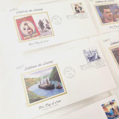 8 PC - FIRST DAY ISSUE STAMPS - CELEBRATE THE CENTURY - #2