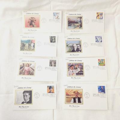 8 PC - FIRST DAY ISSUE STAMPS - CELEBRATE THE CENTURY - #3
