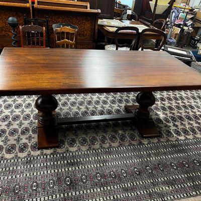 1459 Custom Cherry Farm Trestle Table 10'