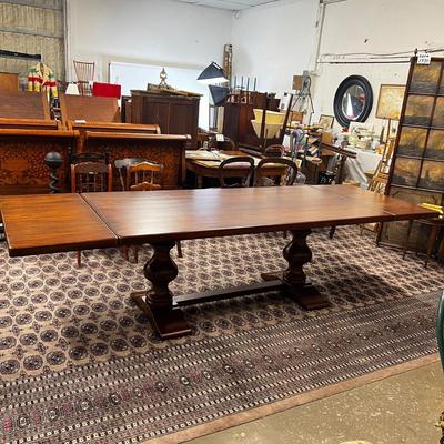 1459 Custom Cherry Farm Trestle Table 10'