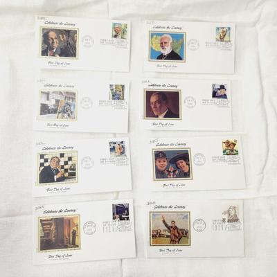 8 PC - FIRST DAY ISSUE STAMPS - CELEBRATE THE CENTURY #4