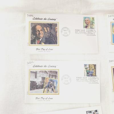 8 PC - FIRST DAY ISSUE STAMPS - CELEBRATE THE CENTURY #4