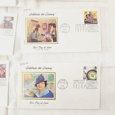 8 PC - FIRST DAY ISSUE STAMPS - CELEBRATE THE CENTURY #5