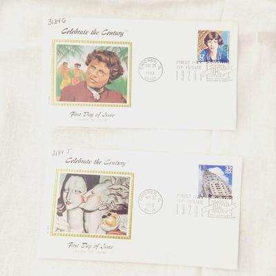 5 PC - FIRST DAY ISSUE STAMPS - CELEBRATE THE CENTURY
