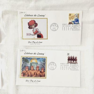 5 PC - FIRST DAY ISSUE STAMPS - CELEBRATE THE CENTURY