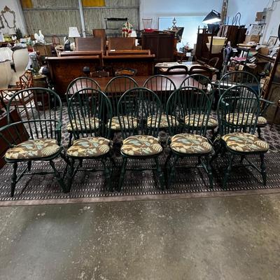 1460 Set of 10 Nichols & Stone by Stickley Dining Table Chairs